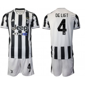 Fußballtrikots Juventus Matthijs de Ligt 4 Kinder 2021-2022 Kurzarm Heimtrikotsatz kaufen 